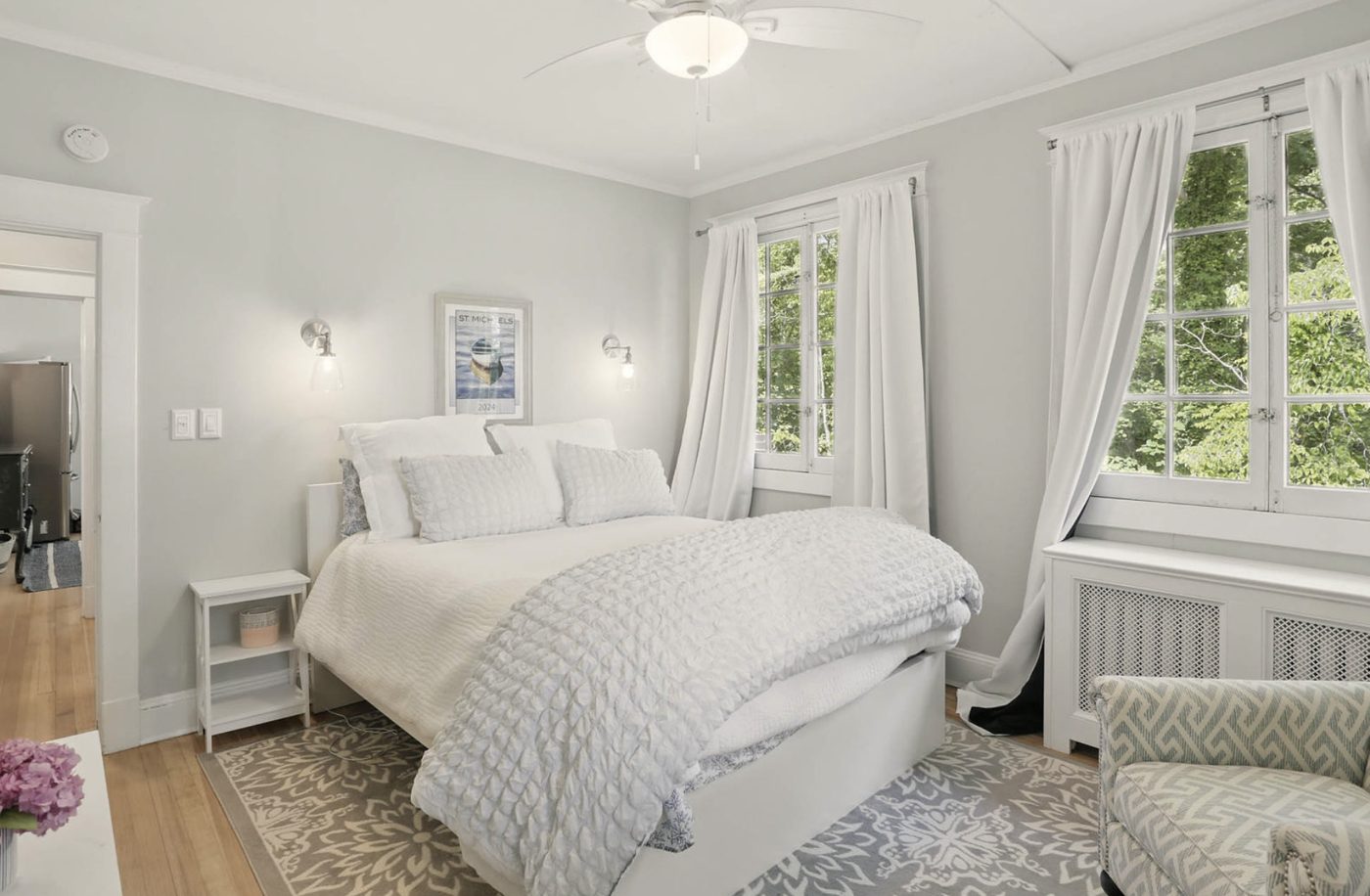 Staged guest bedroom