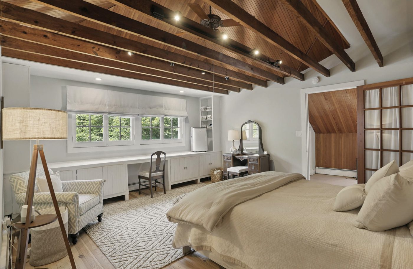 Staged primary bedroom