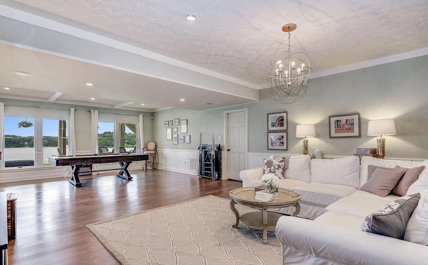 Staged lower level living space